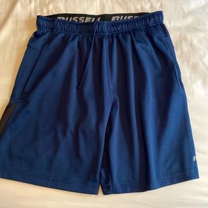 Mens Russell navy blue basketball shorts. Size M